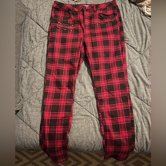 Hot Topic Plaid High Rise Super Skinny Jeans - Picture 1 of 3